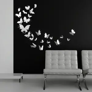 3D Butterflies Mirror Mirror Stickers Nursery Home Decoration Gift Ideas 26 pieces