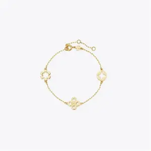 Tory Burch Women's Kira Clover Bracelet In Gold, One Size