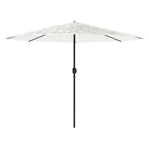 Berkfield Garden Parasol with Steel Pole White 388x388x248 cm