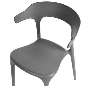 Set of 4 Garden Chairs GUBBIO Dark Grey