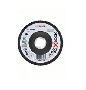 Bosch Professional X-LOCK Flap Discs - Angled Version - Fibre Plate - 115mm - G 80 - X571 - Best for Metal