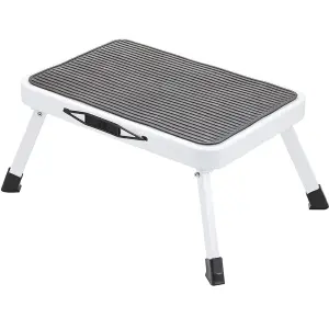 Single Step Folding Caravan Stool Steel Non Slip Mat Ladder Van Motorhome Camper