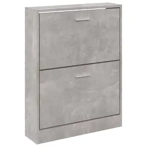 Berkfield Shoe Cabinet Concrete Grey 59x17x81 cm Engineered Wood