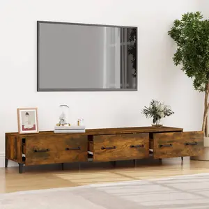 Berkfield TV Cabinet Smoked Oak 150x34,5x30 cm Engineered Wood