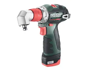 Metabo Right Angle Brushless Drill Driver x2 2ah Kit + Long Screwdriver Bit Set