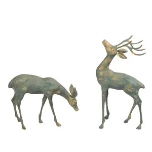 Hickson Deer Animals Weather Resistant Metal Garden Statue