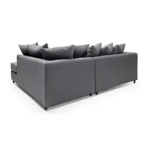 Darcy Corner Sofa Right Facing in Dark Grey Linen Fabric