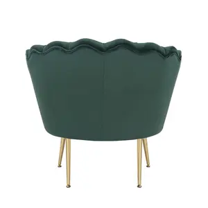 Velvet Bottle Green Daisy Accent Chair