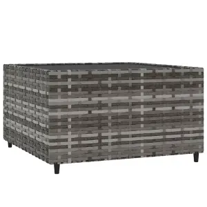 Berkfield Square Garden Coffee Table Grey 50x50x30 cm Poly Rattan