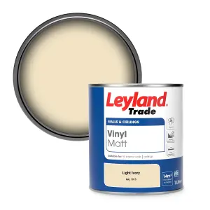 Leyland Trade Vinyl Matt Walls & Ceilings Emulsion Paint Light Ivory (RAL 1015) 1L