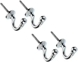 Chrome Ball End Curtain Tieback Hooks U Shaped Curtain Tie Hooks Ball End Curtain Drape Tassel Screw In Hooks Curtains Clothes x 4