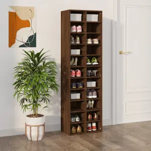 Berkfield Shoe Cabinet Brown Oak 54x34x183 cm Engineered Wood