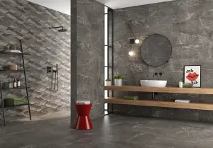 Paris Marengo Charcoal Matt 100mm x 100mm Ceramic Wall Tile SAMPLE