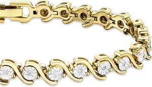 0.19Ct Diamond And 18K Gold Vermeil Twist Bracelet