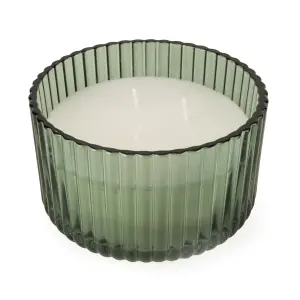 Candlelight Green Ridged Christmas Walk Medium Candle