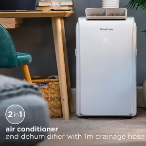 Russell Hobbs Air Conditioner and Dehumidifier 2 in 1 Portable 9000 BTU White RHPAC4002