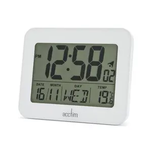 Digitally Quartz Movement / Crystal Alarm Tabletop Clock White