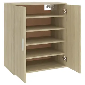 Berkfield Shoe Cabinet Sonoma Oak 60x35x70 cm Engineered Wood