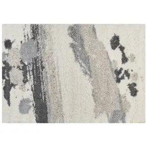 Shaggy Area Rug 160 x 230 cm White and Grey GORIS