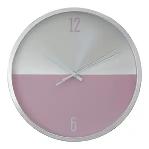 Interiors by Premier Elko Silver And Pink Finish Wall Clock