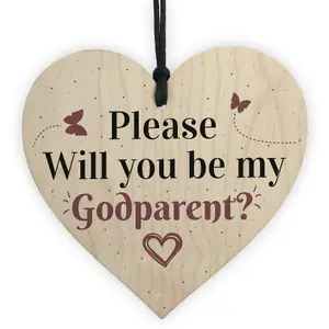 Red Ocean Handmade Godparent Asking Gift For Christening Special Keepsake Friendship Godmother Godfather Sign