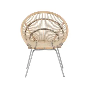 Interiors by Premier Black Washed Natural Rattan Chair, Rustless Rattan Chair, Easy Cleaning Rattan Armchair