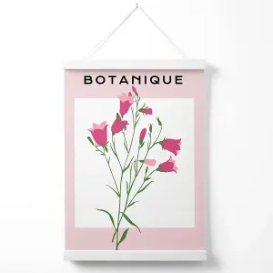 Pink Foxglove Flower Market Boho Poster with Hanger / 33cm / White