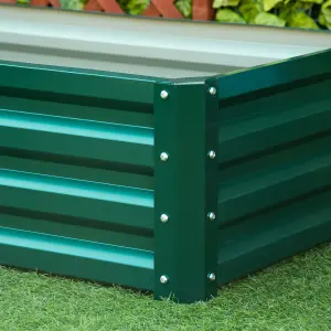 Outsunny Raised Garden Bed Elevated Planter Box for Flowers Green