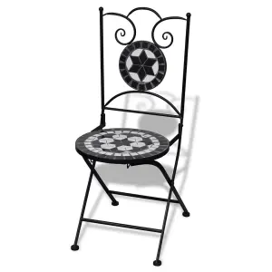 Berkfield Folding Bistro Chairs 2 pcs Ceramic Black and White