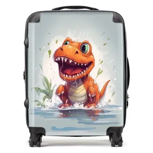 Dino Having A Splash Suitcase - Large