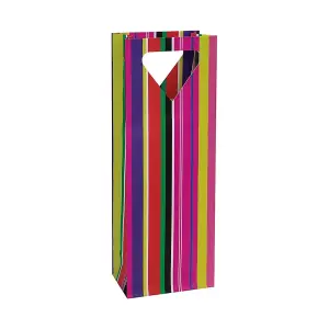 Unique Party Striped Wine Bag Multicoloured (One Size)