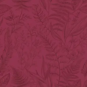 Galerie Into The Wild Red Botanical Leaf Wallpaper Roll