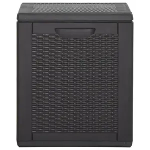 Berkfield Garden Storage Box 90L Black PP Rattan