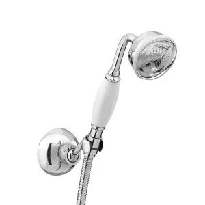 Nes Home Wall Mounted Traditional Bathroom Shower Handset with Hook & Hose