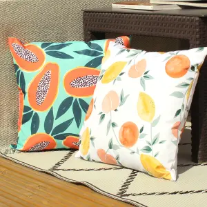 furn. Papaya Tropical Printed UV & Water Resistant Outdoor Polyester Filled Cushion