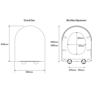 Croydex Flexi-Fix Plain White D-shaped Standard Soft close Toilet seat