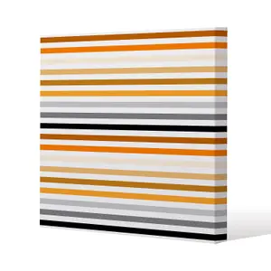 striped pattern, orange black gray beige and brown (Canvas Print) / 90 x 90 x 4cm