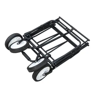 Alivio Folding Wagon Cart, Collapsible Trolley with Adjustable Handle for Holiday Shopping Outdoor Camping Garden Beach