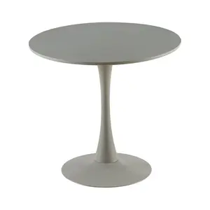 Kingsley Round Metal Base Dining Table Grey / 73cm H x 80cm W x 80cm D