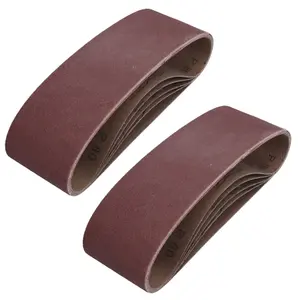 75mm x 533mm 80 Grit Medium Abrasive Sanding Belt Sander Discs 10 Pack