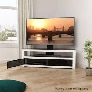 AVF Affinity Burghley Plus 1.5m Curved TV Stand, for TVs up to 70" - Gloss White