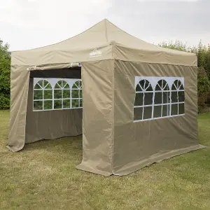 Dellonda Premium 3x3m Pop-Up Gazebo & Side Walls with Carry Bag, Stakes & Weight Bags