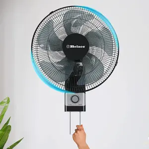 Belaco 16" Wall Fan - Black/ Silver