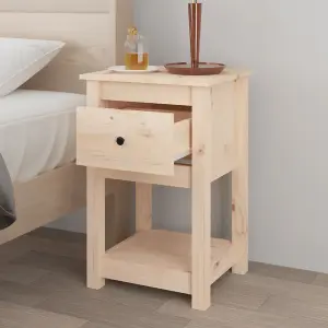 Berkfield Bedside Cabinet 40x35x61.5 cm Solid Wood Pine