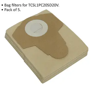 5 PACK Replacement Bag Filter Suitable For ys06011 Wet & Dry Vacuum Cleaner