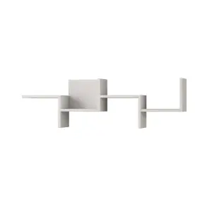 Decortie Rako Wall Mounted Floating Shelf Asymmetric Modern Design White 34cm