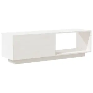 Berkfield TV Cabinet White 110x30x33.5 cm Solid Pinewood