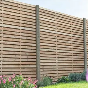 Forest Garden 6' X 6' Contemporary Double Slatted Fence Panel