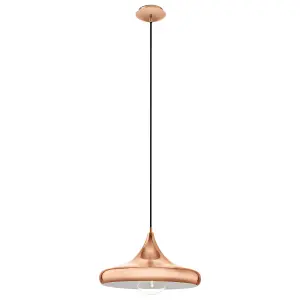 Hanging Ceiling Pendant Light Sleek Copper Shade 1x 60W E27 Hallway Feature