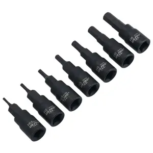 Metric MM 1/4in Drive Impact Allen Hex Key Sockets 1.5mm-6mm 7pc Set